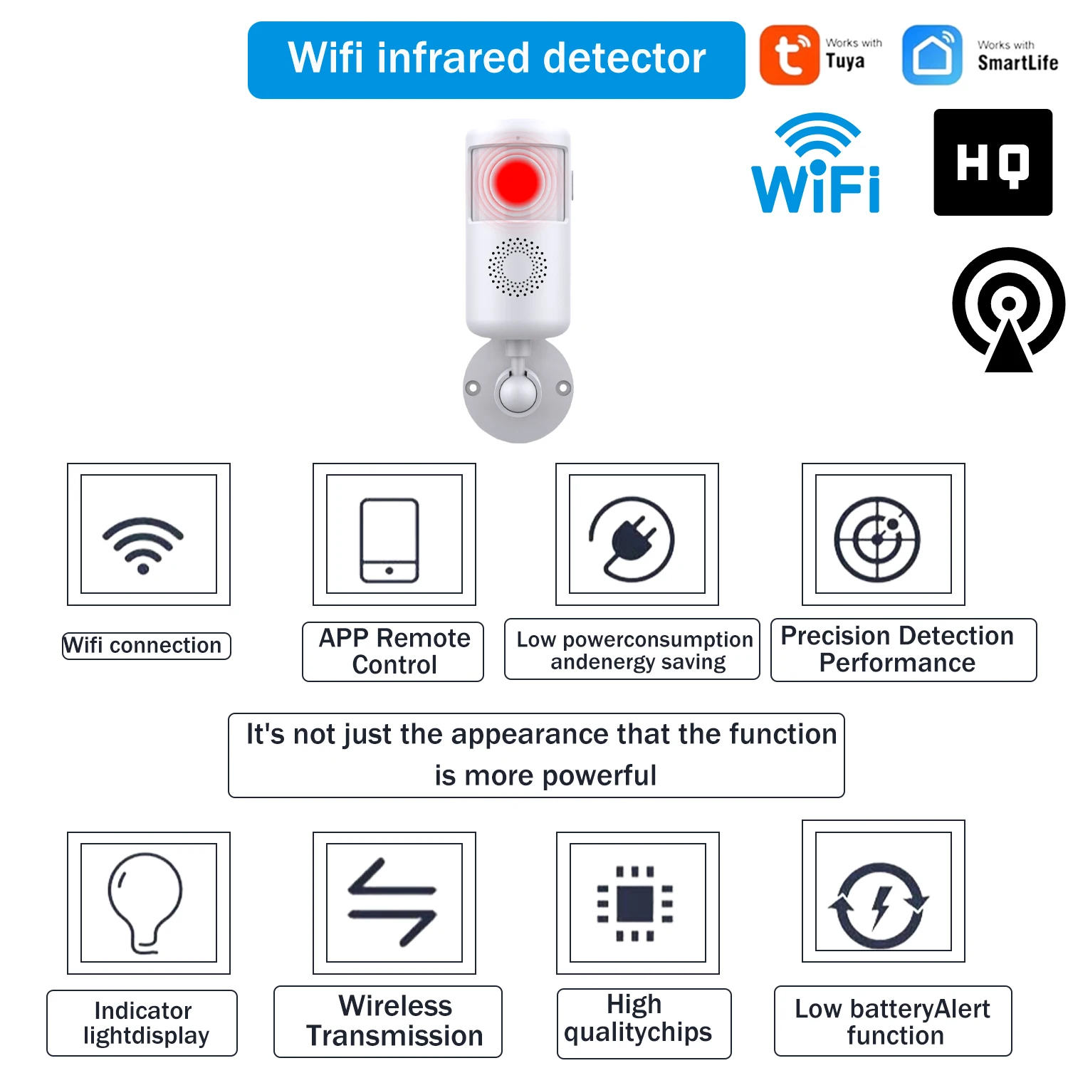 كاشف حركة PGSTWIFI Tuya Smart PIR مع تنبيهات التطبيق، يعمل بالبطارية، نظام إنذار لاسلكي بالأشعة تحت الحمراء لأتمتة المنزل الذكي