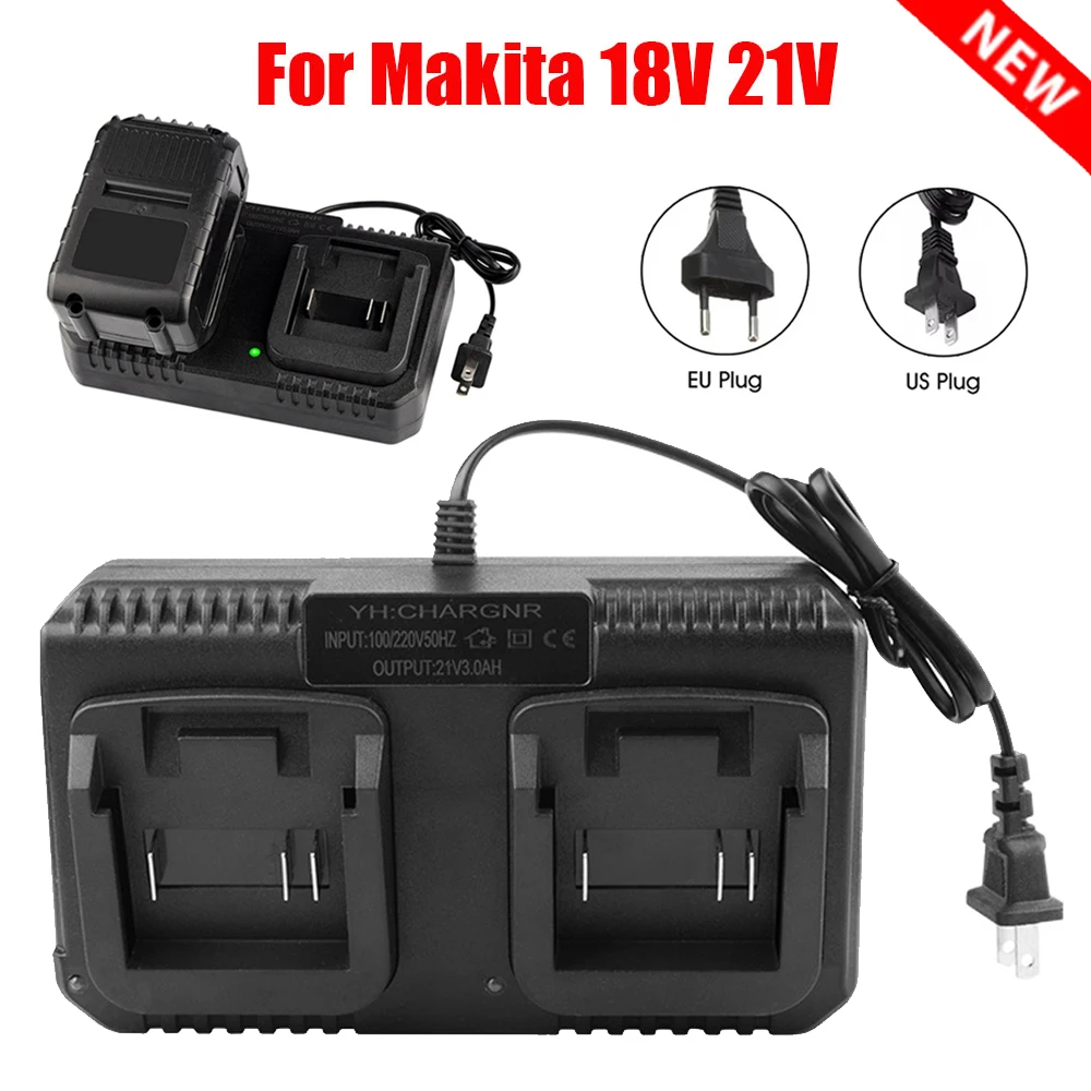 3A Lithium Battery Charger Fast Charging EU/US Plug Power Tool Portable Charger for Makita 18V 21V BL1415 BL1815 BL1830 BL1850