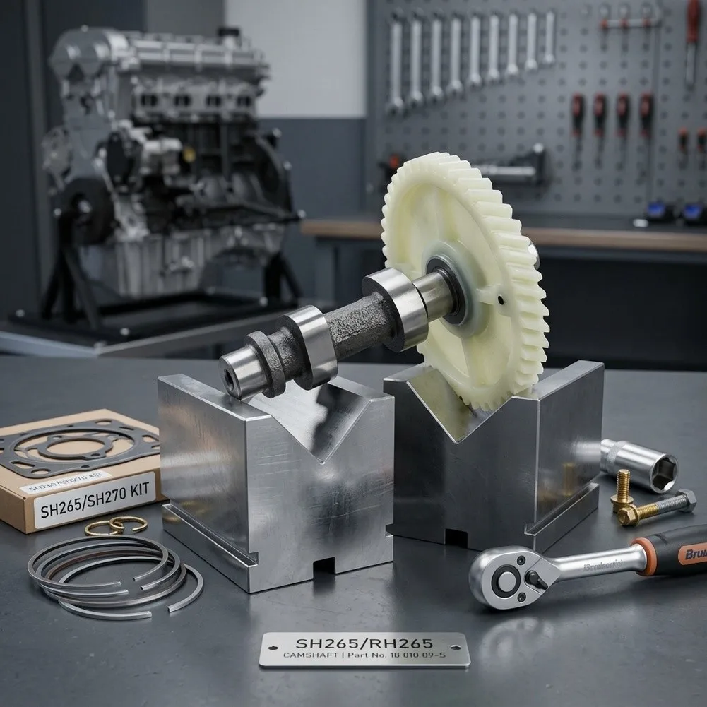 For Engine Rebuild White Engine Camshaft Wear Resistant Reliable Operation Cast Steel Construction For SH265 Engine
