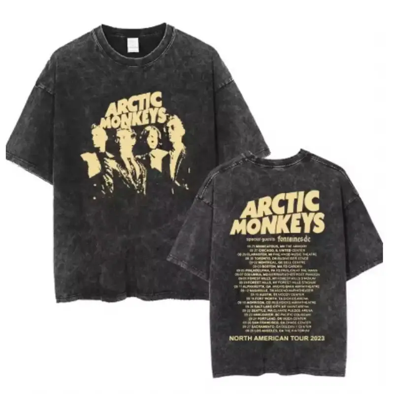 Y2K Hip-Hop Streetwear Kurzarm-T-Shirt, Retro Arctic Monkeys Rock-Album Grafik Vintage Oversized Shirt für Herren – Detail 8