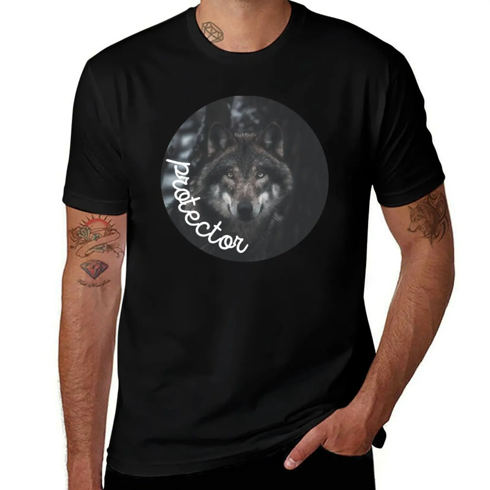 

Wolf is a Protector T-Shirt t shirt men 100% cotton luxury brand man t shirt heavy cotton T-Shirt