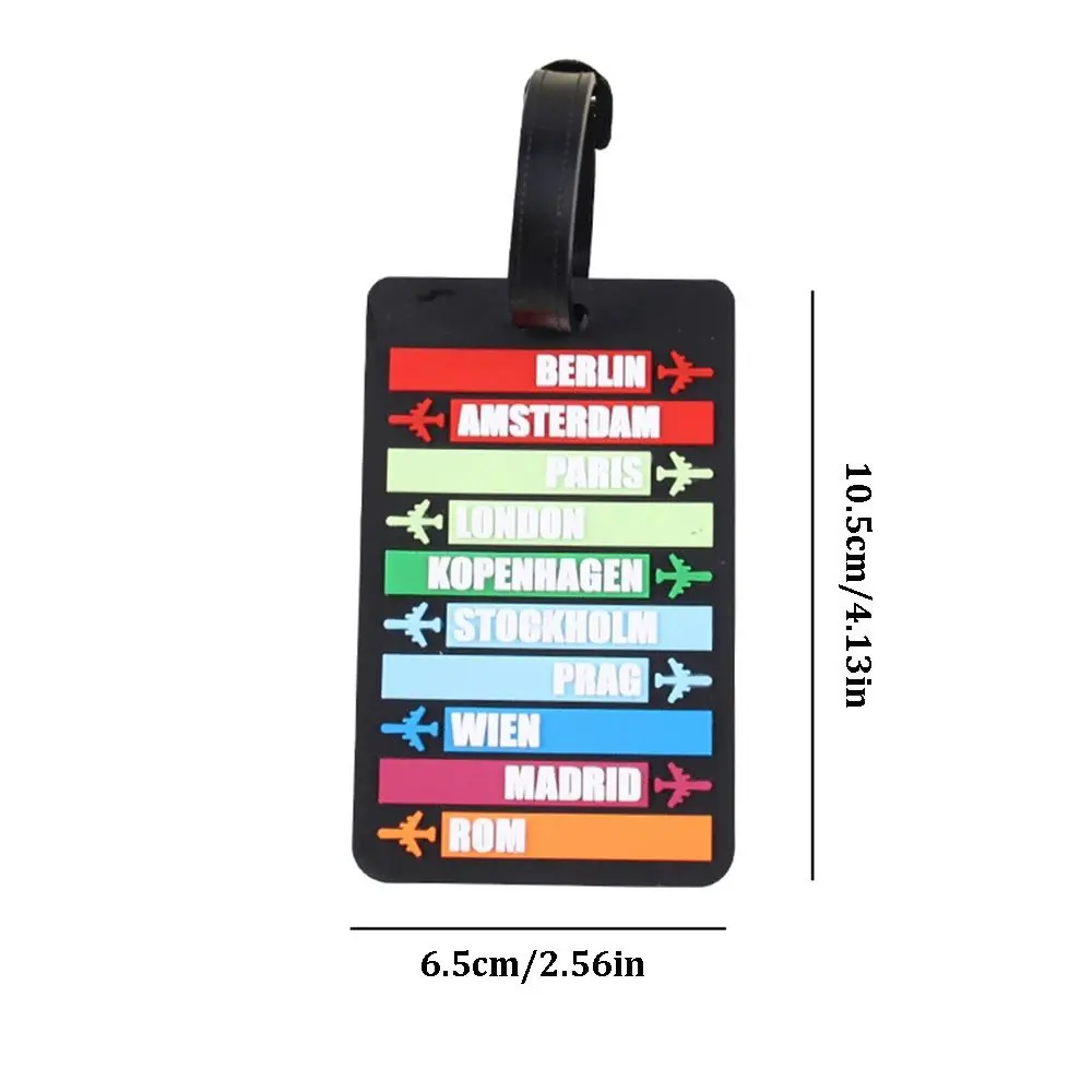 Country Name Suitcase Luggage Tag Fashion Letters Address Holder Baggage Label Silicone Identifier Travel Accessories