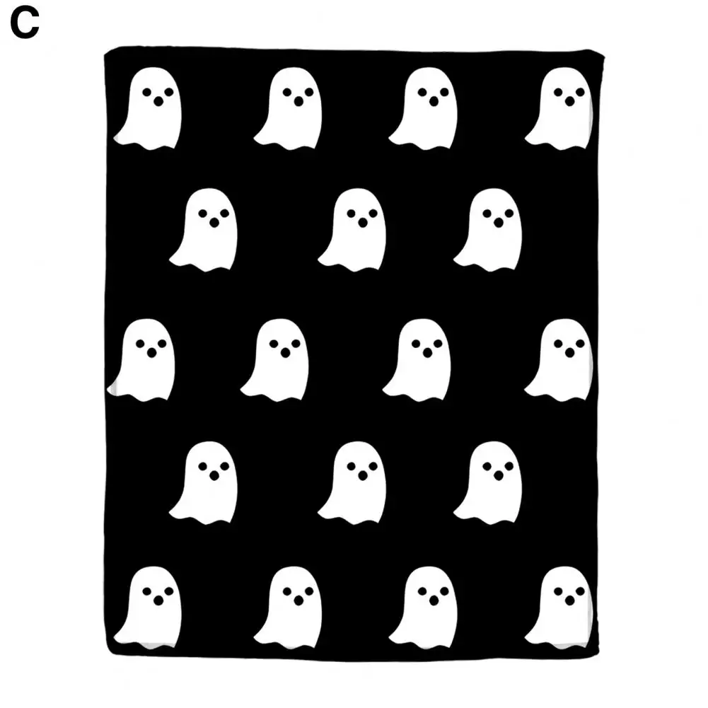 

Cartoon Ghost Blanket Machine Washable Blanket Cozy Halloween Ghost Flannel Blanket Soft Double-sided Rectangle Throw for Sofa