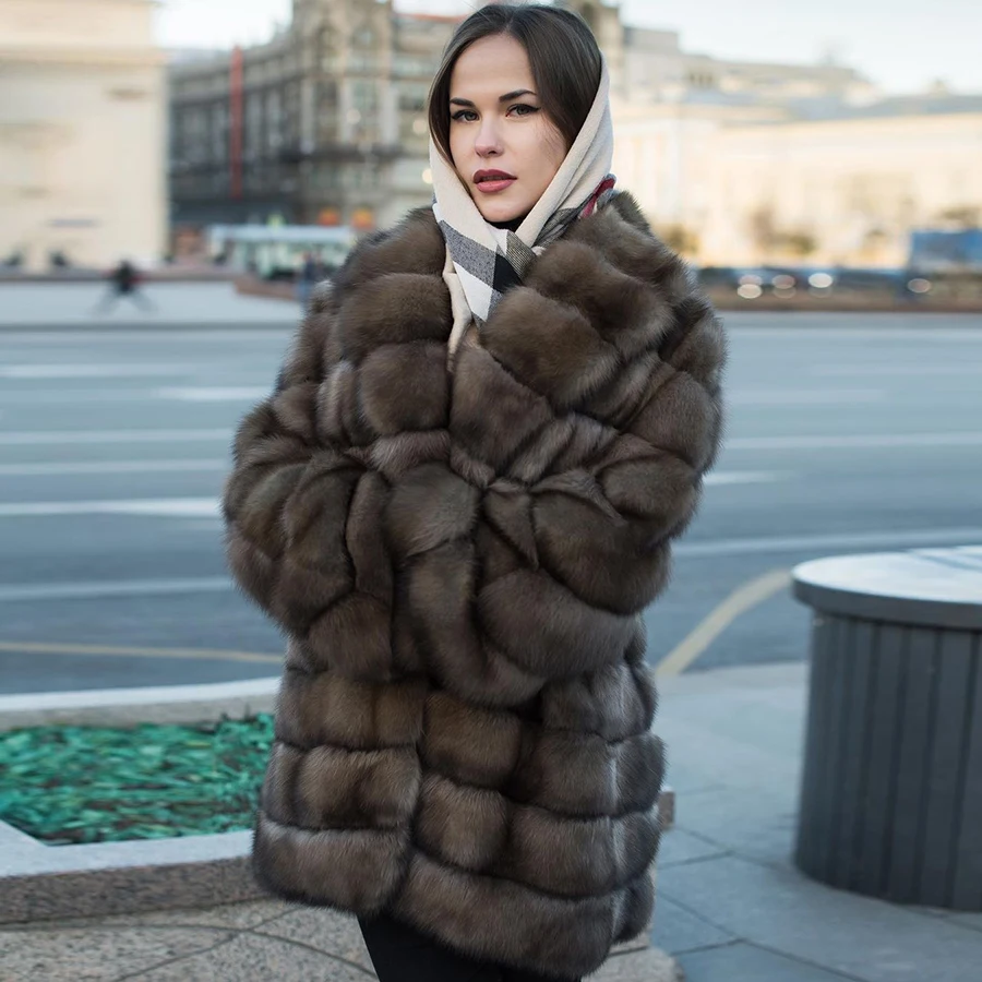 

Winter Warm Fur Jacket For Women Natural Fox Fur Jackets Turndown Collar Real Fox Fur Coats Womens Hot Seller