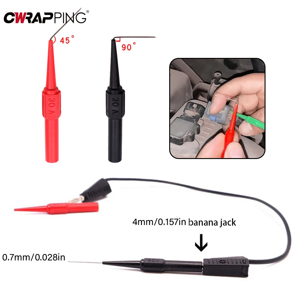 

Car Tip Probes Diagnostic Tools 30V 1A Insulation Piercing Needle Non-destructive Test Pen Multimeter Clamp Copper Lead Tools