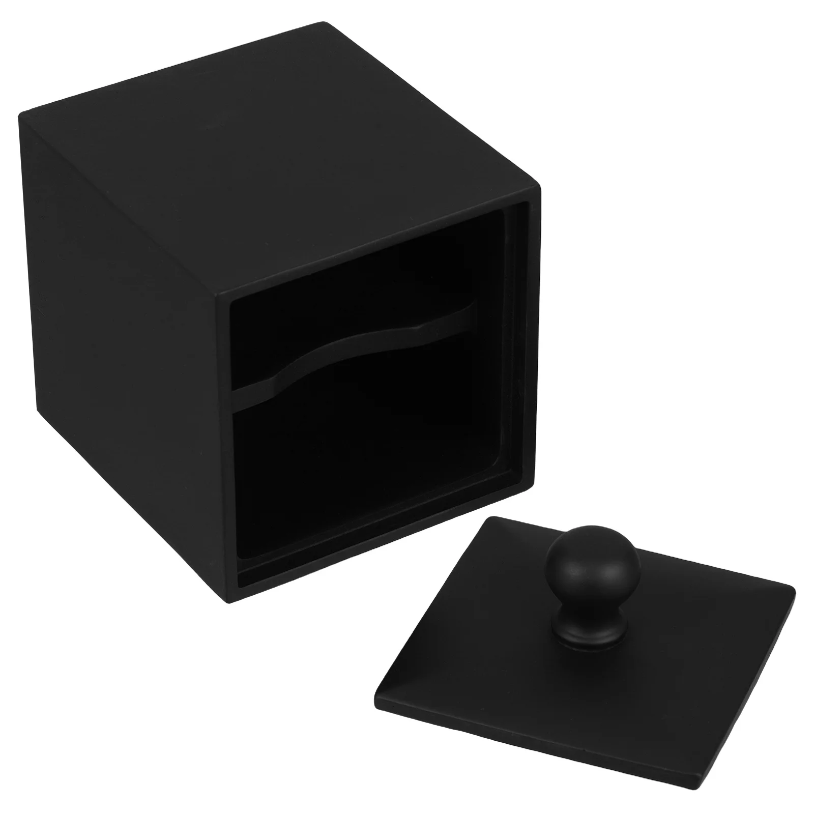 

Cotton Swab Storage Box Black Premium Organizer For Toothpick Accessories Compact Design Decorative