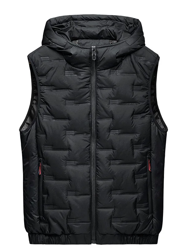 

Утепленный повседневный мужской жилет с капюшоном, молодежный, китайский бренд, для отдыха, без рукавов, с аксессуарами.