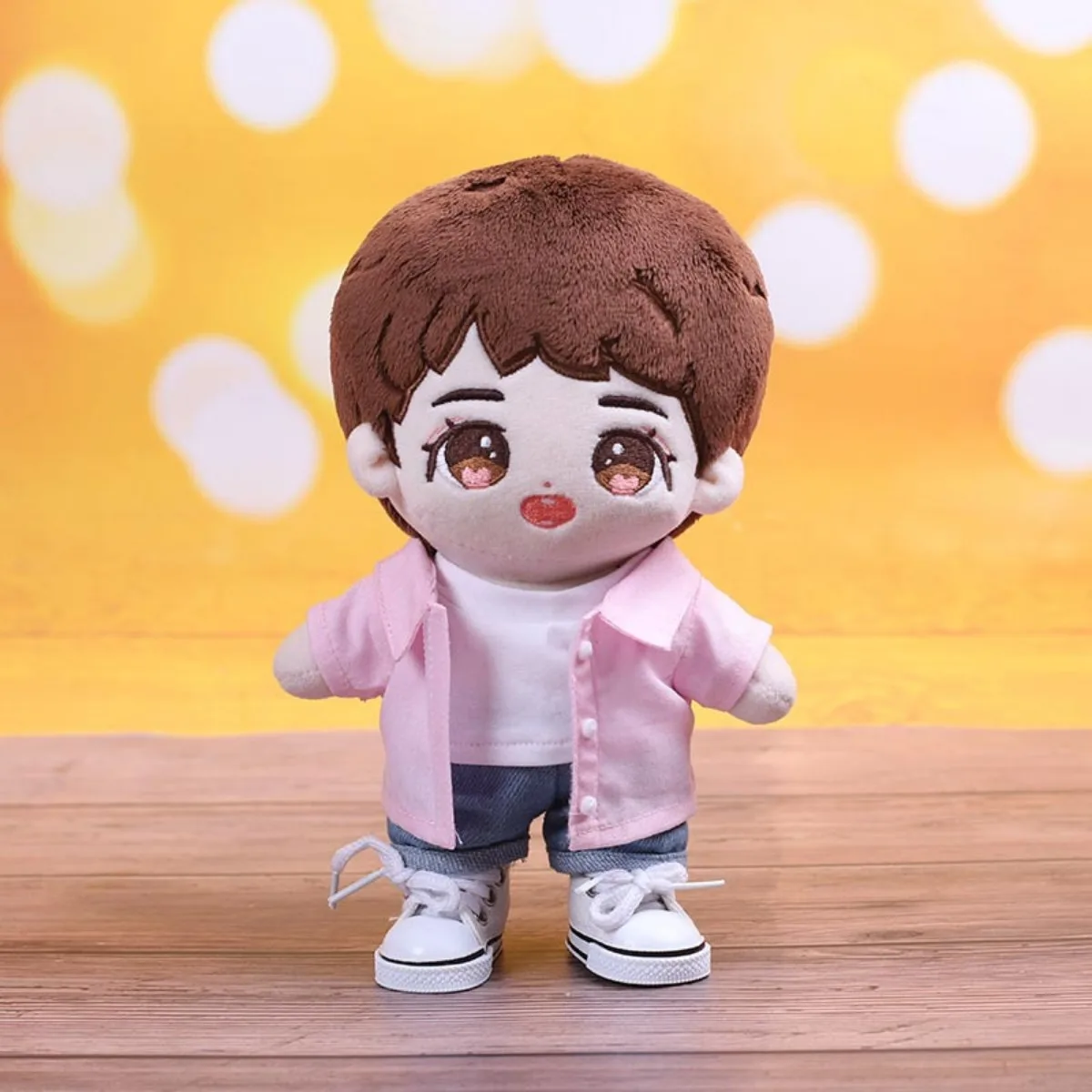 2026 New Arrival 15cm 20cm Idol Doll Clothes Pink Button-Down Shirt Outfit Kpop Idol Dolls Accessories Sitting Party Game Toys