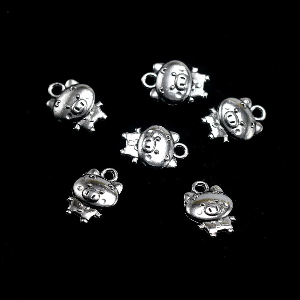 50Pcs Alloy Pig Charm Pendants DIY Jewelry Supplies for Necklace Bracelet Earring Scrapbooking Cosplay Costume Gift