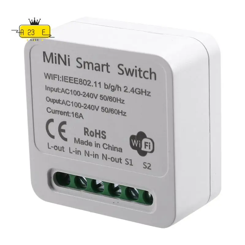 

A23E-Mini Smart Wi-Fi релейный переключатель, модуль таймера «сделай сам», приложение Smart Life/Tuya, беспроводной пульт дистанционного управления