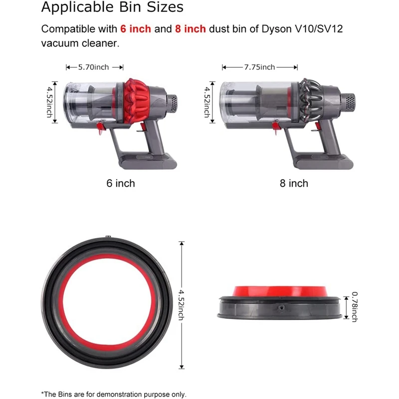 For Dyson V10 SV12 Vacuum Cleaner-Dust Bin Top Fixed Sealing Ring Replacement Attachment Spare Part NEW Accessories