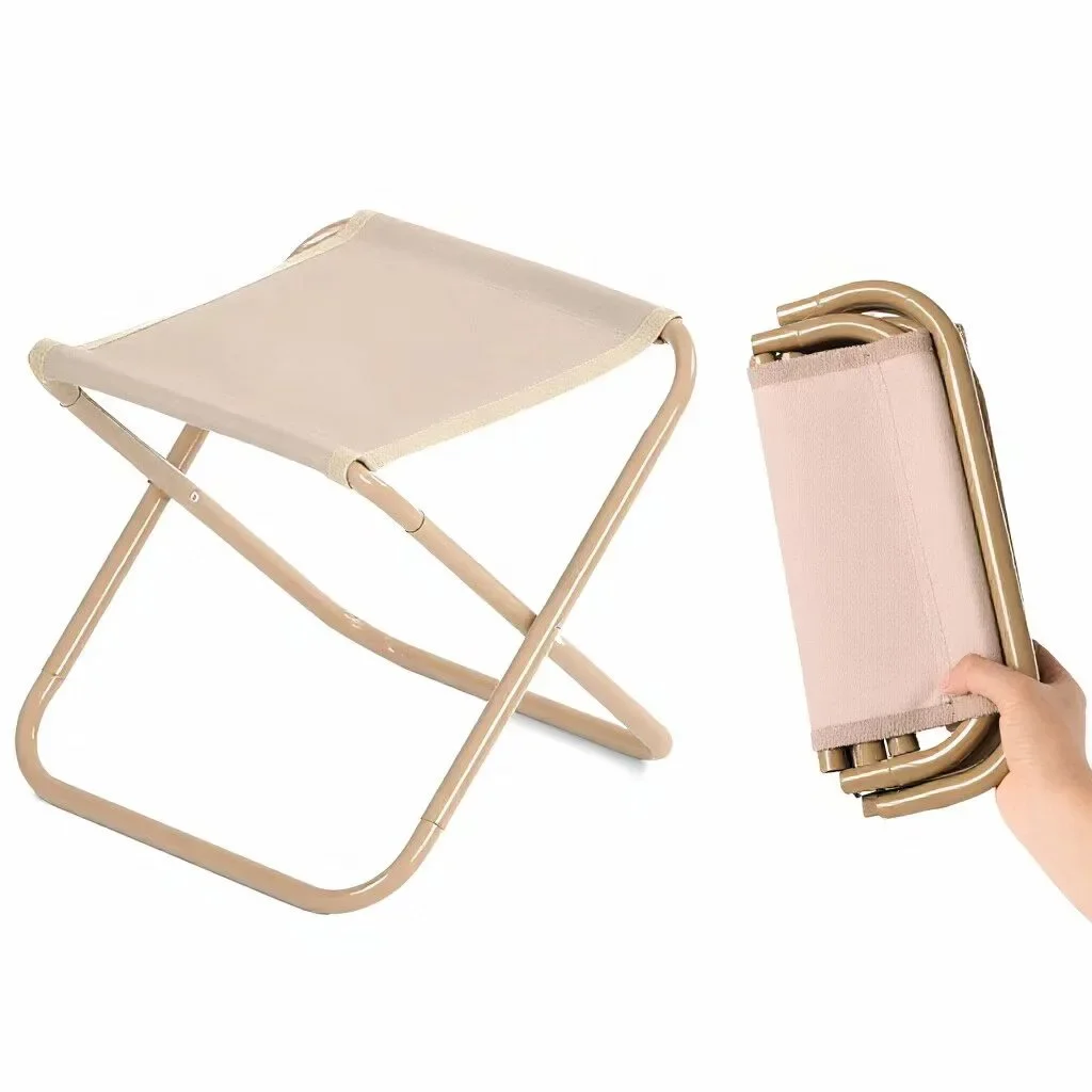 Portable Lightweight Folding Stool - Outdoor Camping Fishing Chair, Compact Foldable Seat for Travel, Train, Bus, On-the-Go