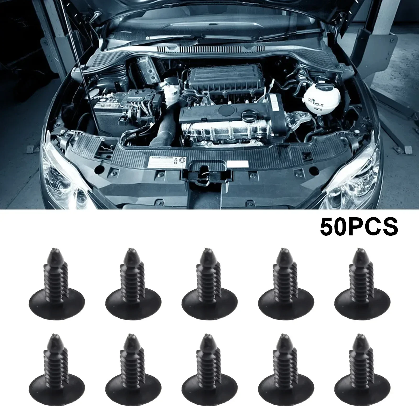 

50x Car Universal Plastic Rivet Fastener Clip 7.5mm-6.0mm Hole For Nissan For Honda Fender Bumper Shield Retainer Rivet