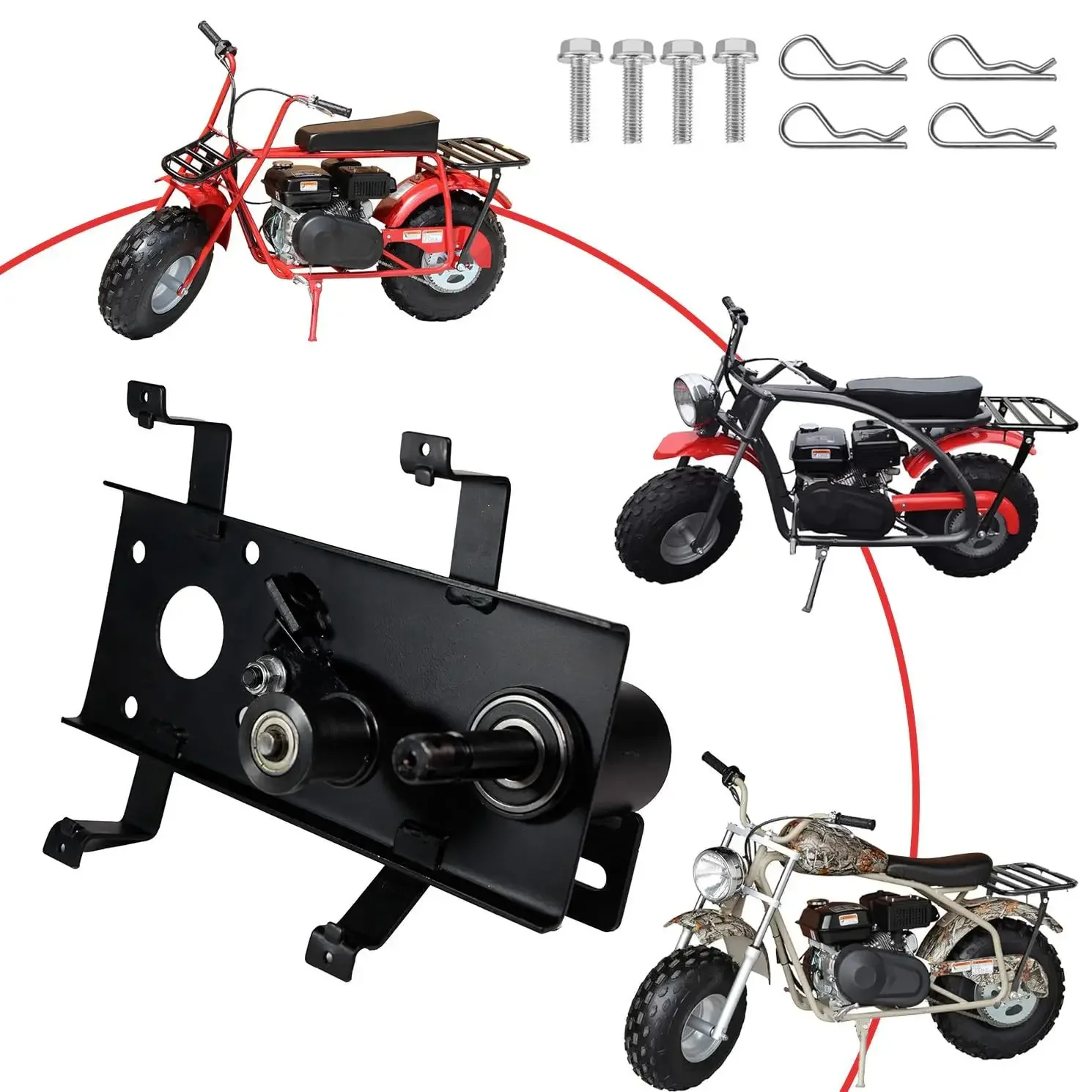 Mini Bike Jack Shaft Assembly Kit with Chain Tensioner