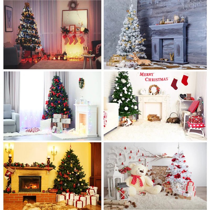 

SHUOZHIKE Christmas Day Photography Background Christmas Tree Backdrops For Photo Studio Props 712 CHM-118