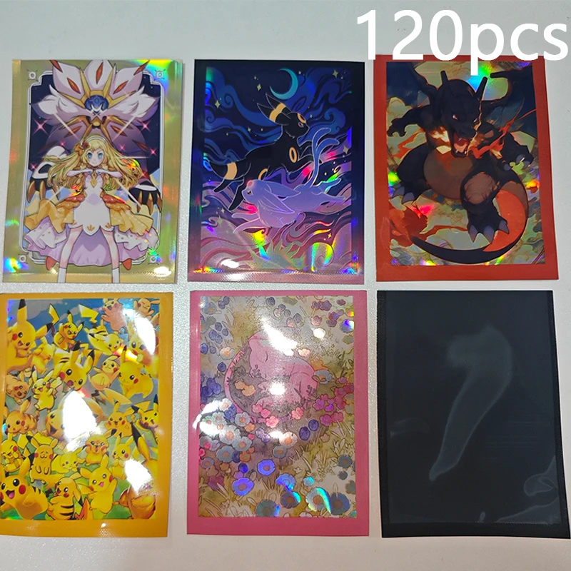 

120 шт. держатель для карт Lillie Charizard Umbreon Espeon коробка для хранения карт пылезащитные настольные украшения игровой реквизит карты Ptcg костюм подарок