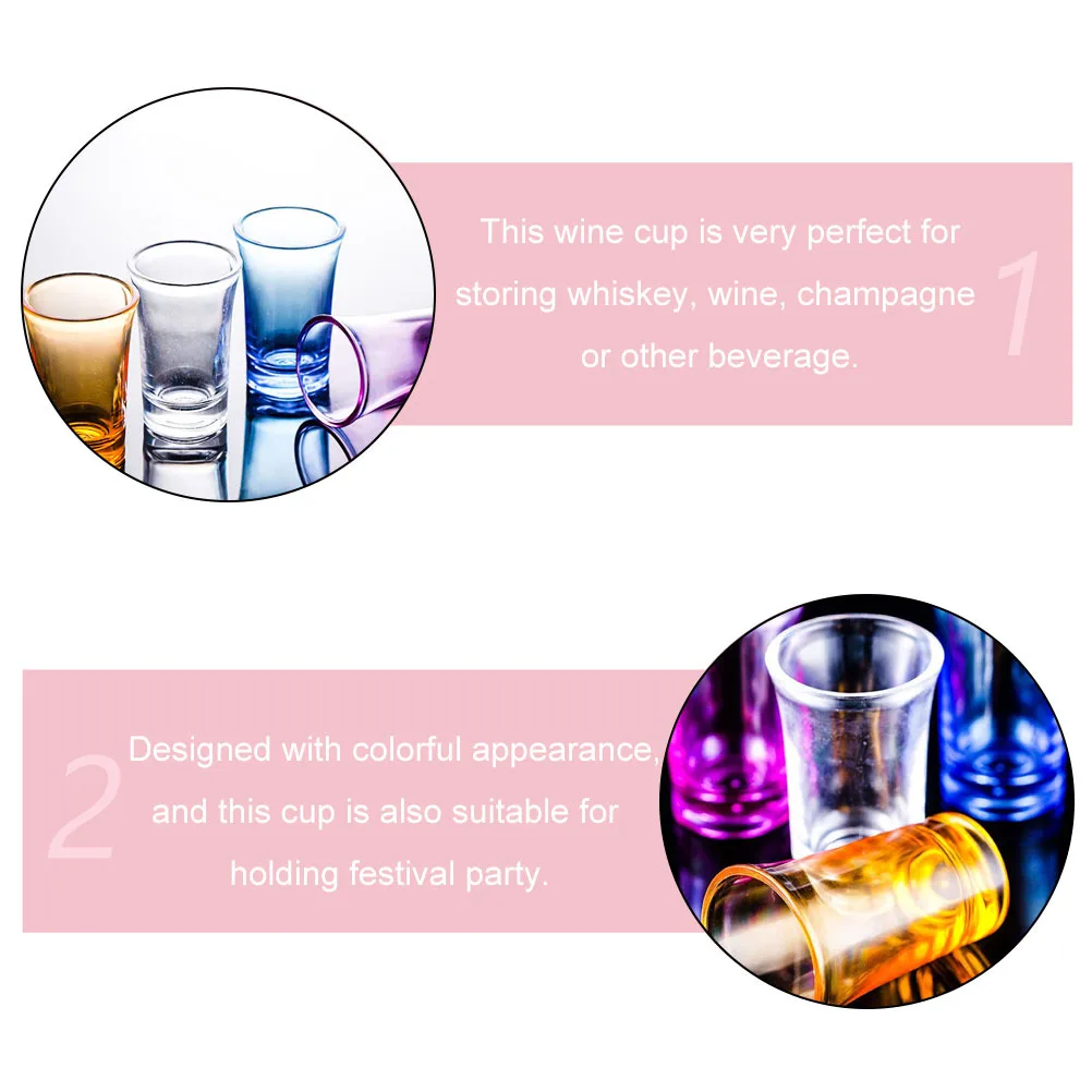 

8Pcs Acrylic Party Wine Cups Colorful Cocktail Cups Bar Drinkware Household Festival Decoration Wine Cup Acrylic Cup