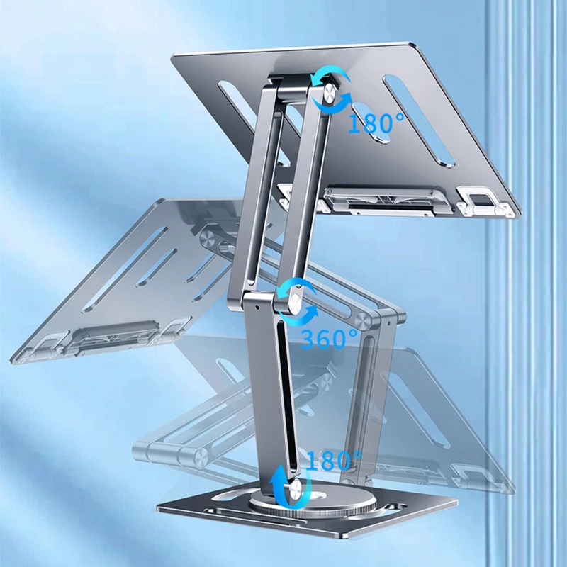 Alloy 360° Rotating Reading Stand Tablet Holder Laptop Dual-Purpose Height-Adjustable Stand for Work and Study Aluminum Alloy Su