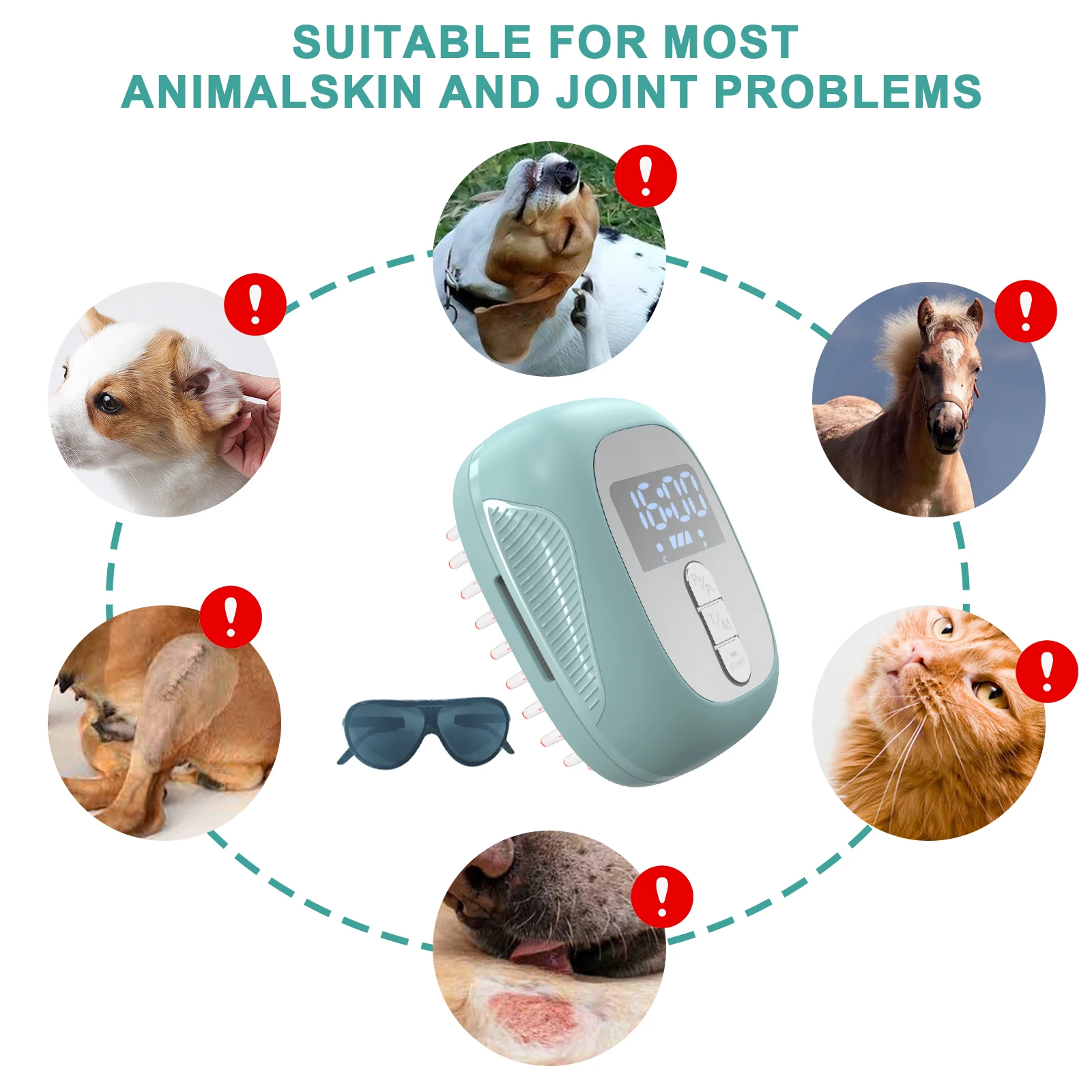 فرشاة علاج بالليزر للكلاب ، جهاز بيطري للعلاج بالضوء الأحمر لتقوية العظام ، نمو الشعر والعناية بالبشرة ، صمامات ليزر ثنائية ، 8 × 650 نانومتر #6