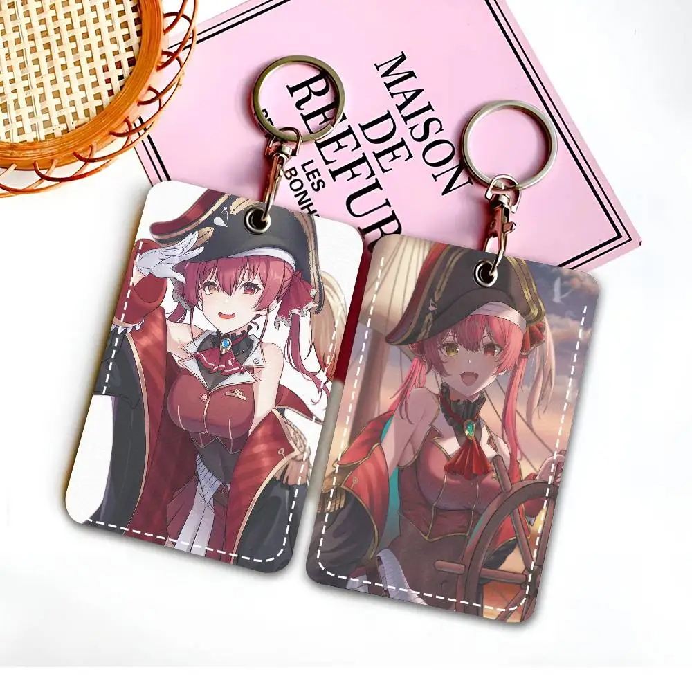 

Брелок-картхолдер Houshou Marine Hololive из ПУ кожи для ключей, брелок для дверных замков, брелок для ID-карт