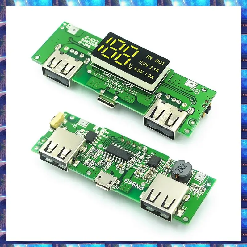 2025 18650 Lithium Battery Digital Display Charging Module 5V 2.4A Three Charging Port With Display Boost Module Durable Easy In
