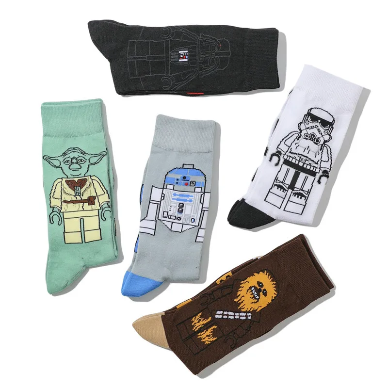 Meias de algodão Star Wars Mid-Calf para homens e mulheres, anime de desenhos animados kawaii kawaii, meia quente masculina, presentes, tamanho máximo, nova, Yk2