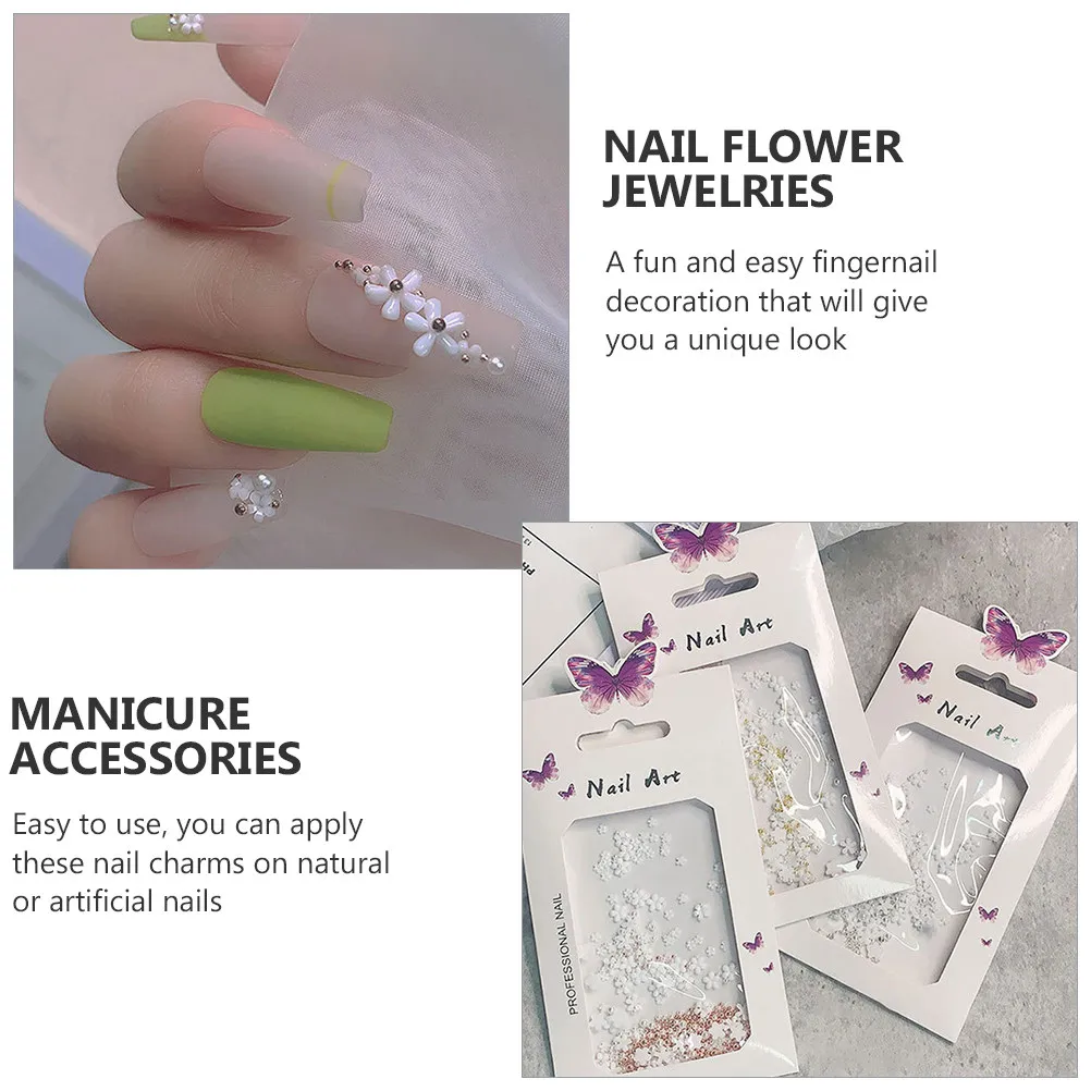 

3 Bags Nail Jewels Mixed Sizes High Quality Nail Art Ornaments for Professional DIY Manicure Decoration