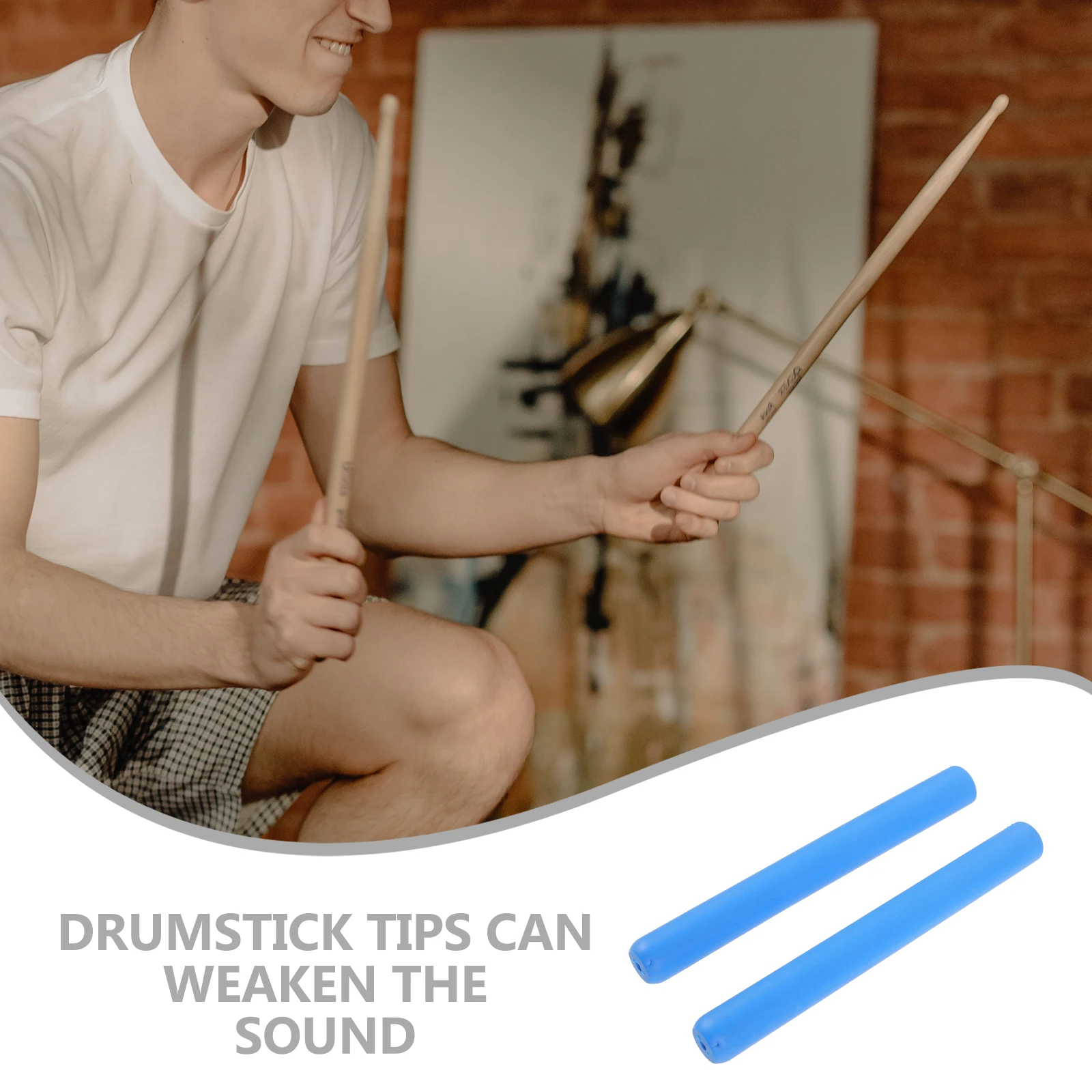 

2 Pcs Silicone Case Non-slip Drum Stick Cover Silent Drumstick Covers Silica Gel