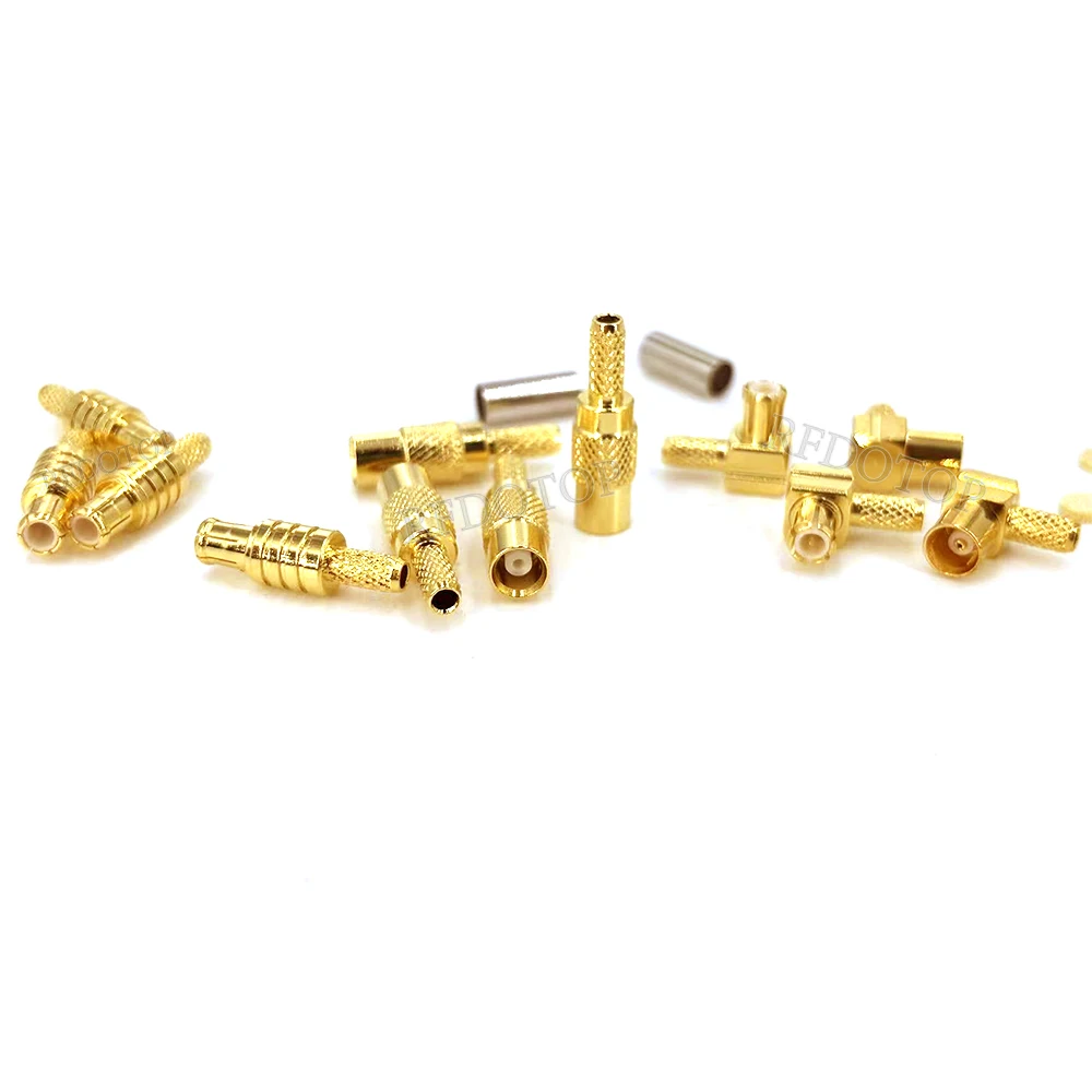 10 Stks/partij Mcx Vrouwelijke Rechte/Haakse Krimp 50ohm MCX-1.5 Type Rf Connector Voor Rg174/Rg178/Rg179/Rg316/Lmr100-kabels