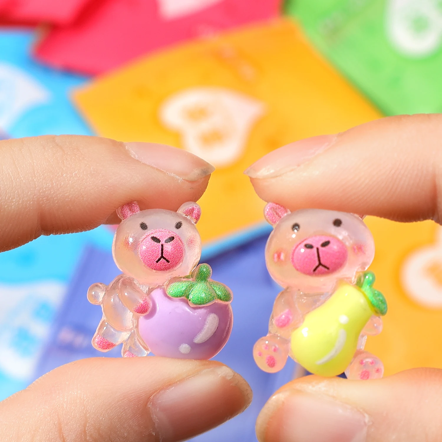 50/5pcs Colorful Fruit Capybara Blind Bag Cartoon Toy Doll Jewelry Accessories Children\'s Lottery Reward Gift Doll Blind Box Toy