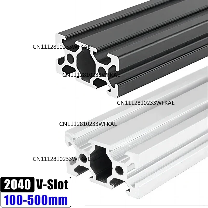 2Pcs 2040 V-Slot Aluminum Extrusion Profiles 100-550mm EU Standard Aluminum Linear Rail Guide for CNC Router Machine 3D Printer