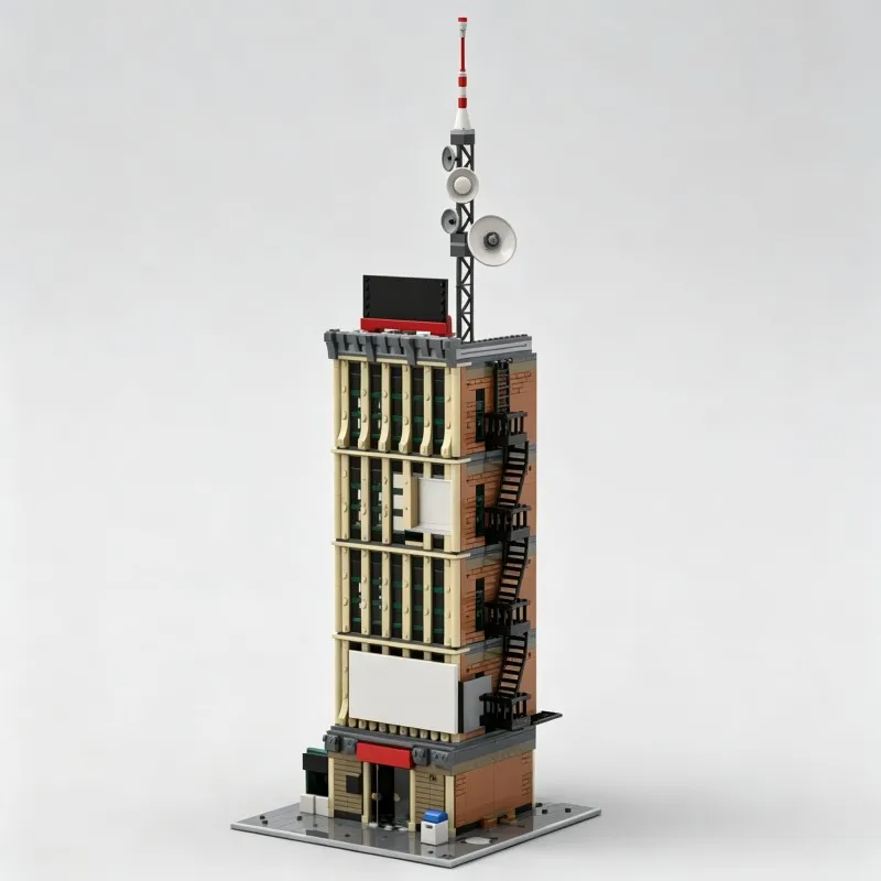 MOC Daily Bugle Modular Corner Building Blocks Model 2107PCS City Newspaper Office Skyscraper Bricks DIY Assembly Display Gift