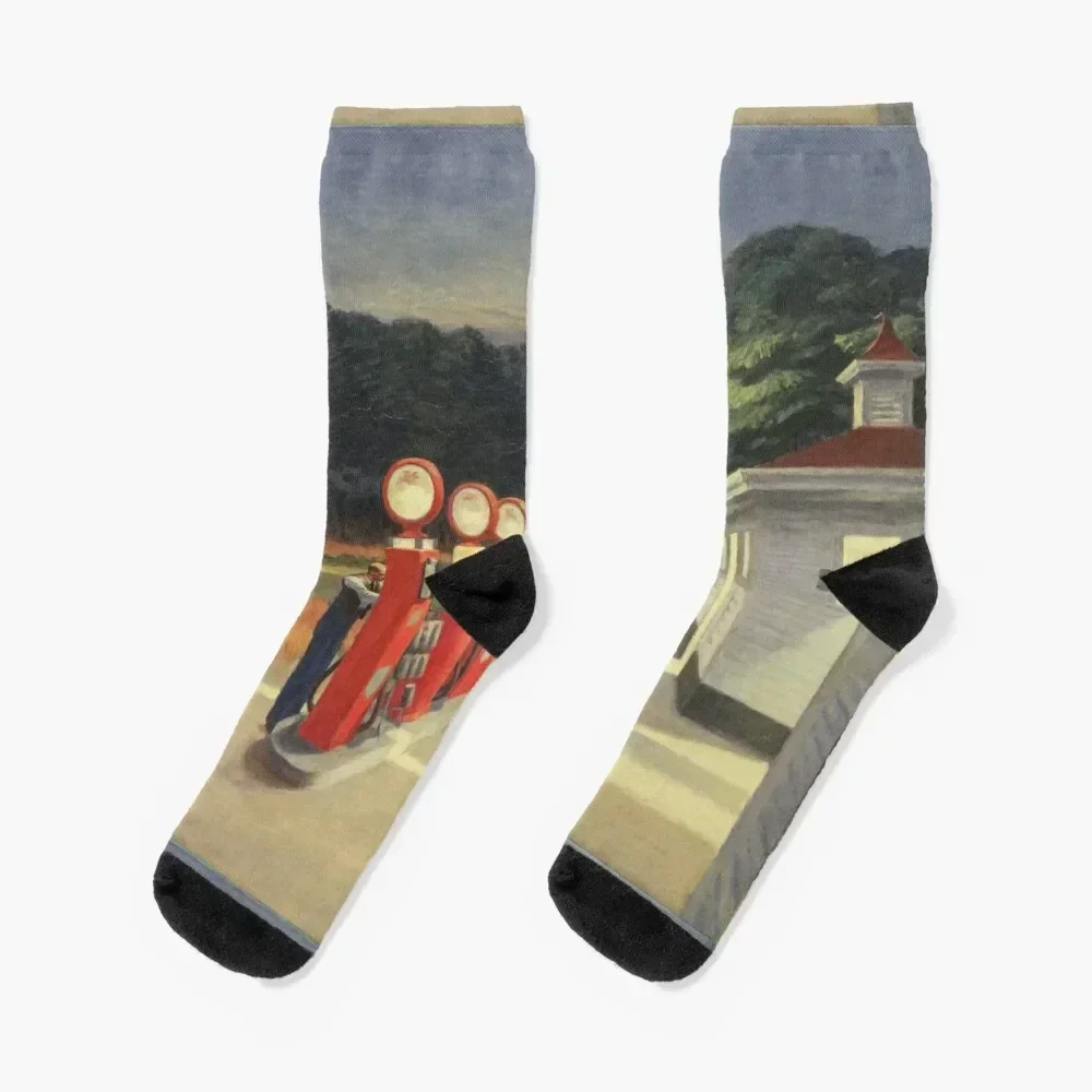 

Gas by Edward Hopper Socks hip hop short floral Run Socks Girl Men's