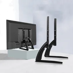 TV Stand Mount, Universal Height Adjustable TV Base Tabletop for 14 to 42 inch Plasma LCD LED Flat &Curve Screen TVs, TV Legs