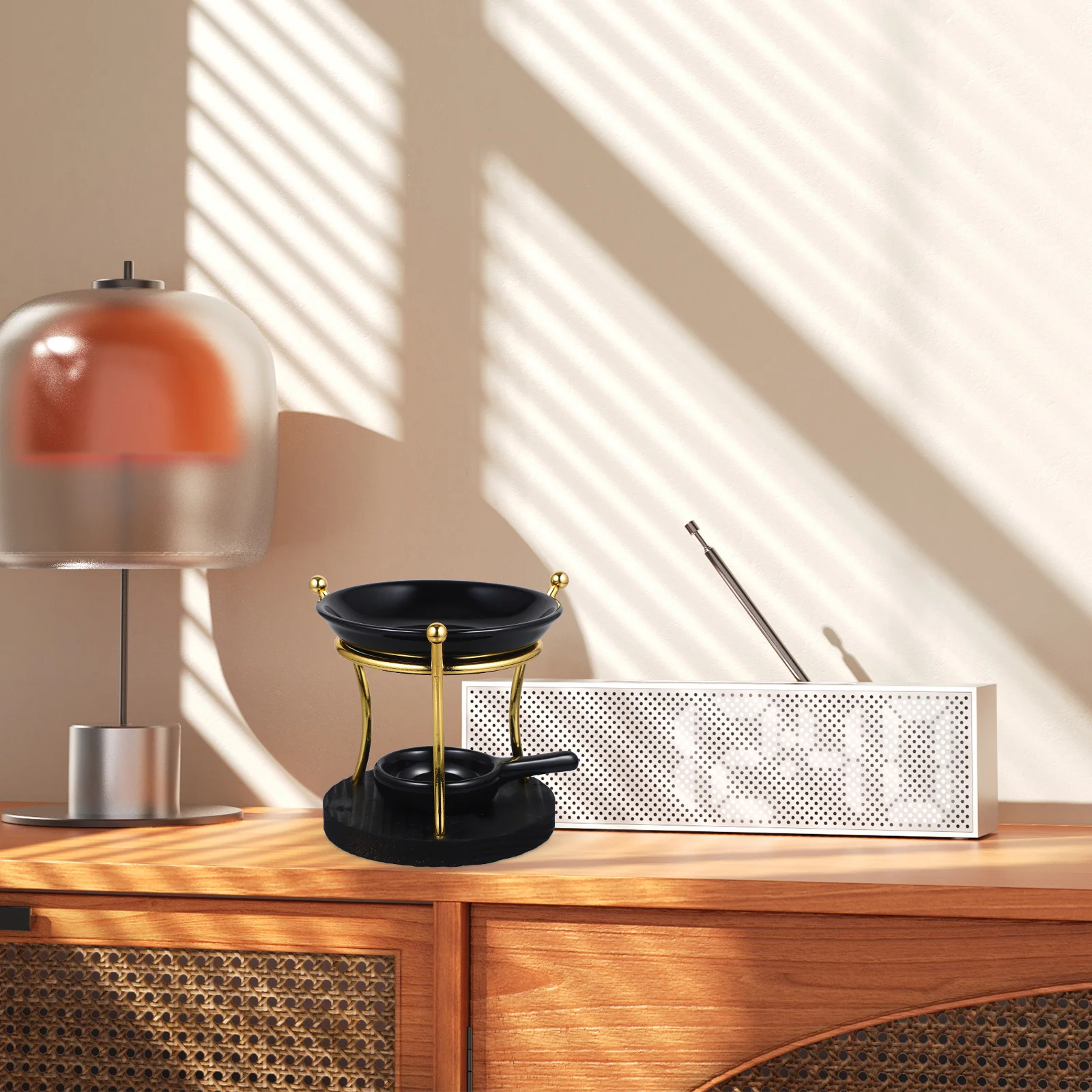 

Ceramic Tealight Essential Oil Burner Wood Aroma Diffuser Wax Melt Burner Home Decoration Porcelain Tea Light Holder