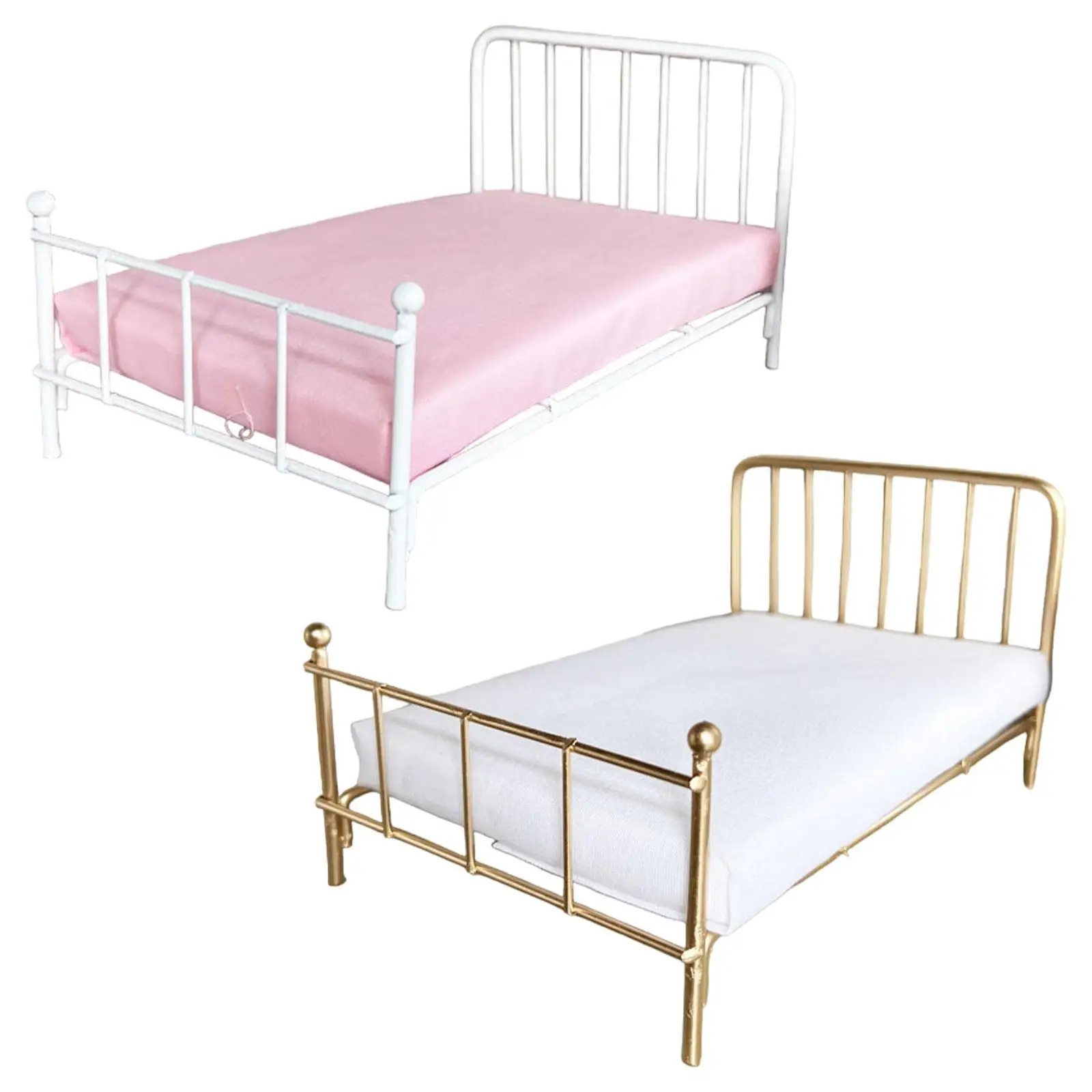 1/12 ドールハウスベッド DIY ドールハウス家具 寝室用 写真小道具 ジオラマ