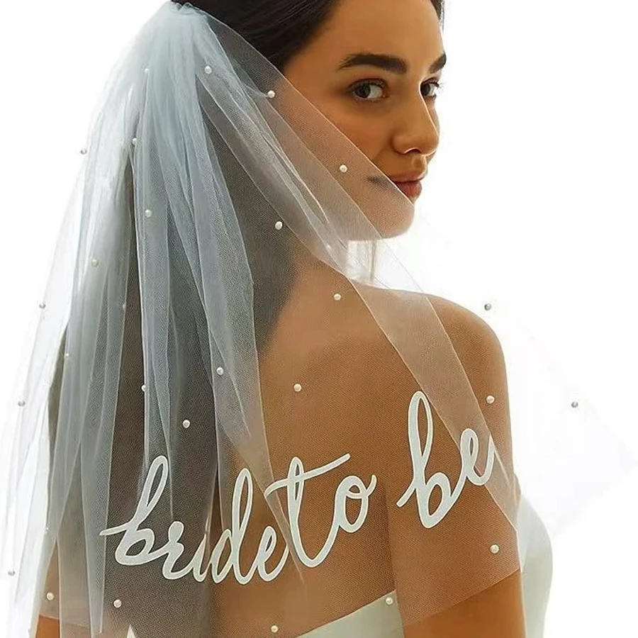 1 Bridal Veil Headband for Bachelorette Parties, White Butterfly Wedding Veil Engagement Accessory Women's Hair Clip