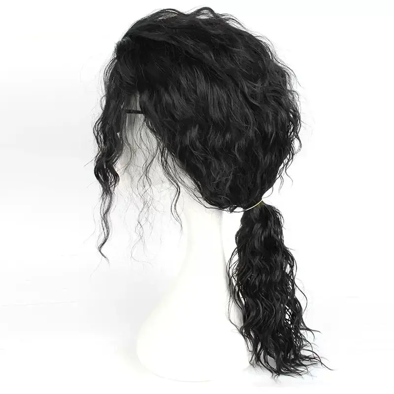 New Michael Jackson Cosplay Michael Cosplay Black Wig Prop Michael Role Play Medium Long Curly Black Hair Wig Halloween Cos Wigs