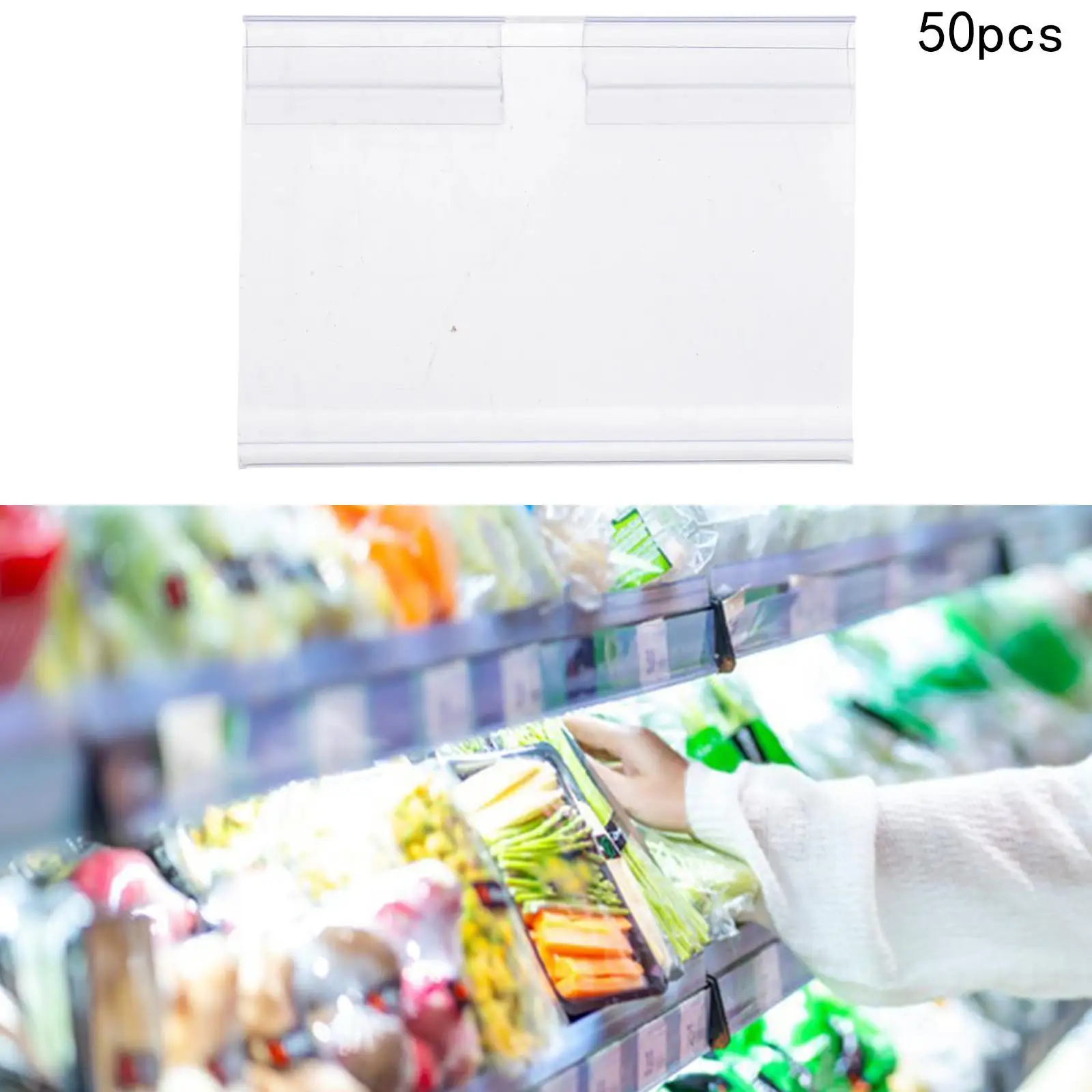 Ticket Display Holder, armazenamento Bins, fácil Clip, Rack Label, 50 Pcs