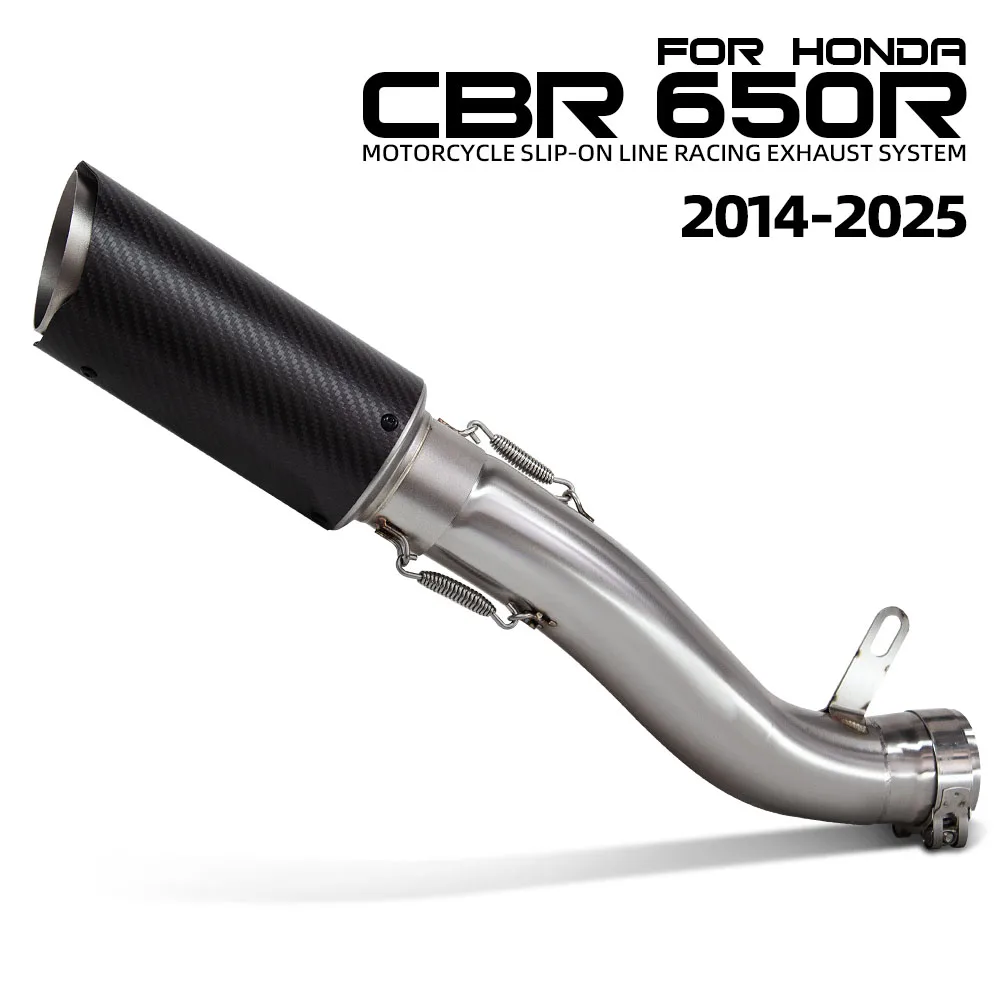 Per Honda CBR650R CBR650F CB650R CB650F 2014-2025 Moto Slip on Line Adattatore di Scarico Tubo Centrale Collegare Silenziatore In Carbonio