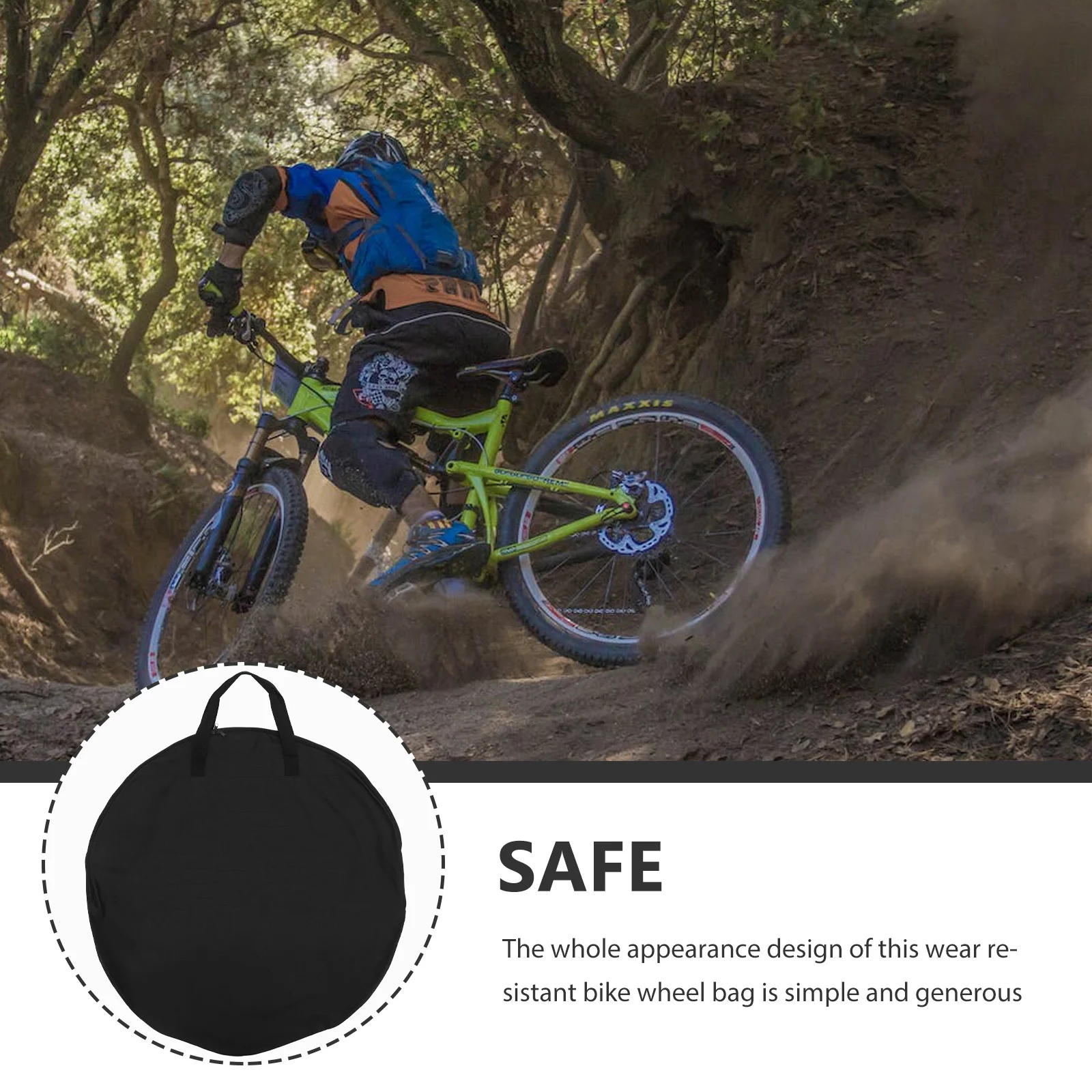

Bike Wheel Bag 29 Inch Capacity Round Zippered Storage Pouch for Cycling Travel Outdoor Ride Mountain Bike Accessories