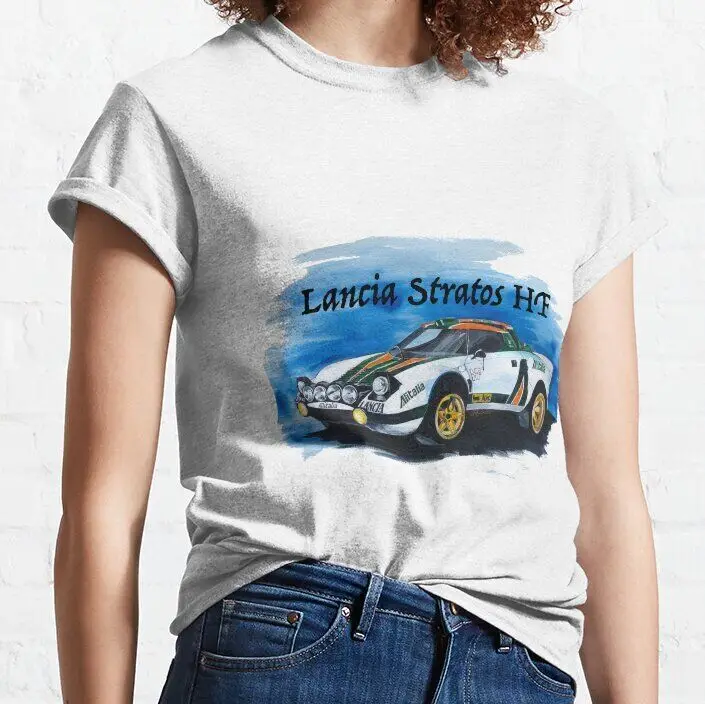 Lancia Strato Hf Retro, Vintage Gráfico Unissex verão Camiseta Algodão moda roupas de casal