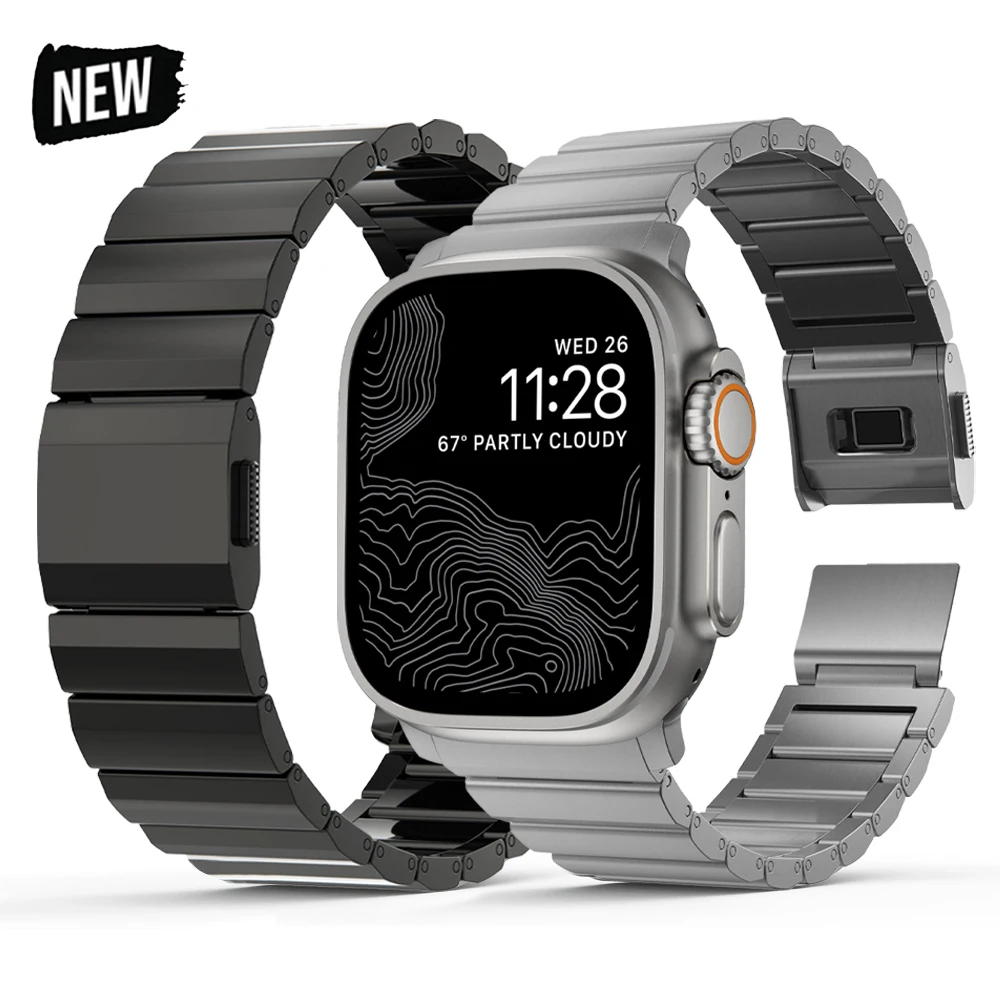 

Стальной магнитный ремешок Stianless для Apple Watch Ultra 2 49 мм, браслет для iWatch series 9 8 7 45 мм 4 6 5 se 3 44 42 мм