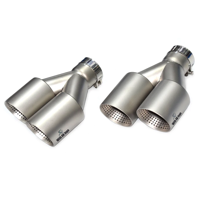 1 pair of matte quad out stainless steel 101mm outlet GM exhaust pipe black muffler tip exhaust nozzle exhaust head