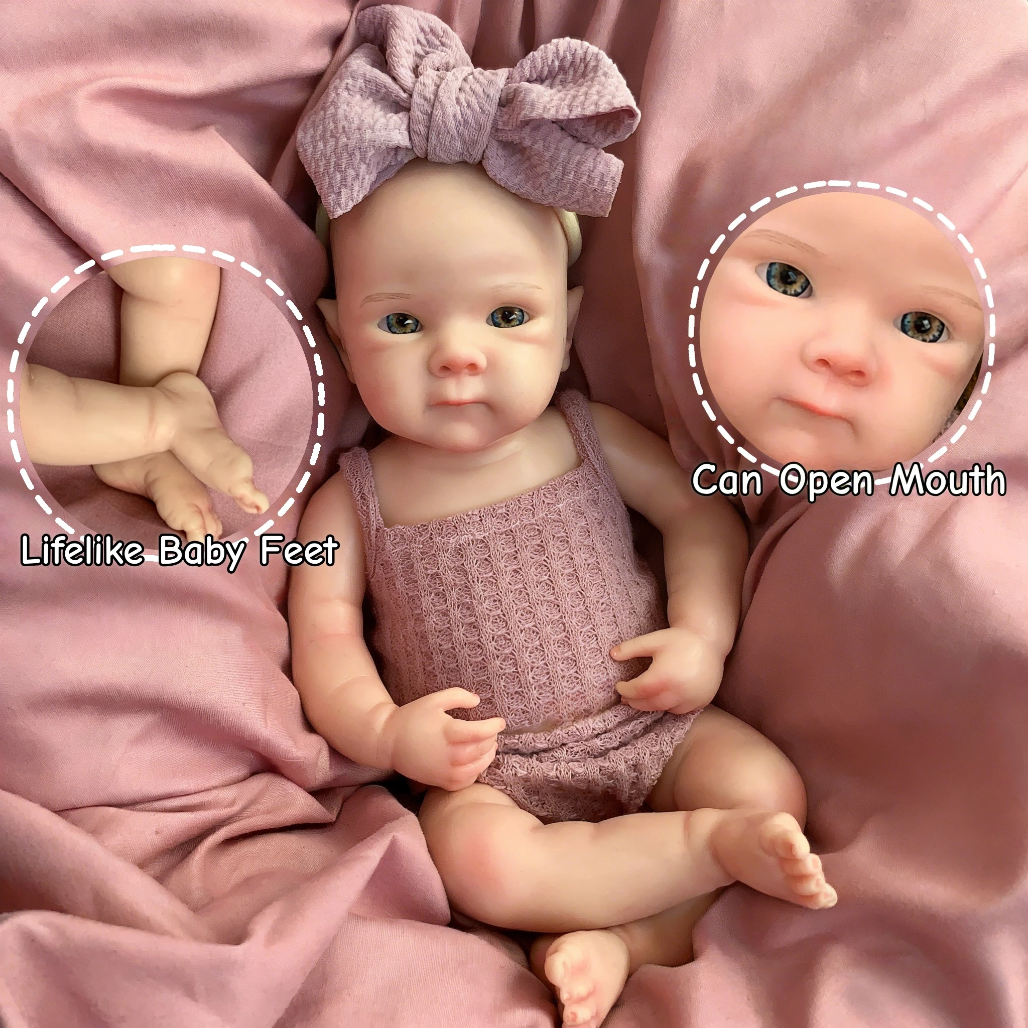 

13-дюймовая силиконовая кукла-реборн девочка с ручной росписью, Беби Бетти, анатомически точная кукла, подарок на день рождения для девочек/детей