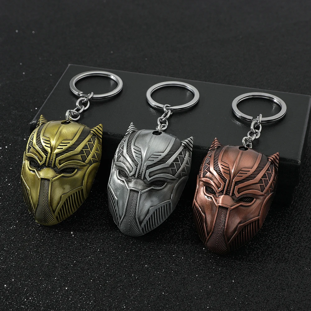 Marvel Superhero Black Panther Keychain The Avengers Cosplay Metal Toys Pendant Key Holder Fashion Gifts Accessories