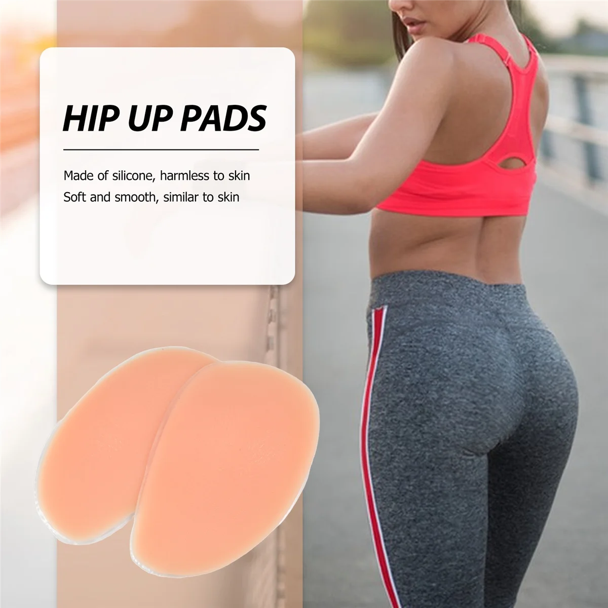 Butt Enhancer Booster para Mulheres, Silicone Sexy, Hip Up Pads, Bege