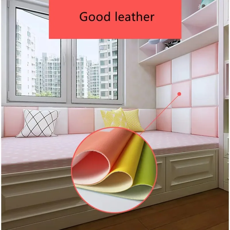 Self Adhesive Headboard Bed Bedside Tatami Bed Soft Bag Children Anti Collision Wall Stickers Kindergarten Baby Cabezera De Cama