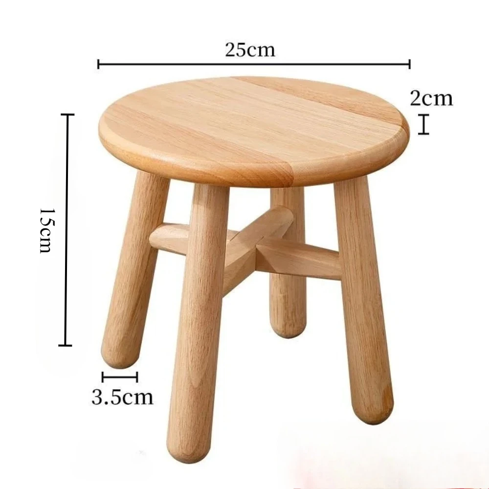 Solid Wood Small Round Stool Multi-Functional Furniture Bedroom Decorative Living Room Low Stools Flower Pot Stand