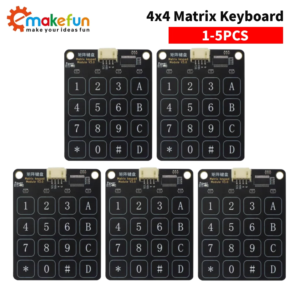 4X4 Matrix Keyboard Touch Key Switch 16 Key Module PH2.0 Anti Reverse Compatible with LEGO Bricks Arduino ESP32 MicroBit I2C